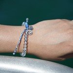 Recycled Plastic Beaded Bracelet with Silver Charm