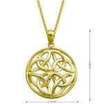 18k Gold Plated Celtic Trinity Knot Pendant Necklace