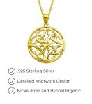 18k Gold Plated Celtic Trinity Knot Pendant Necklace