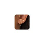 14K Gold Huggie Hoop Earrings Set for Women