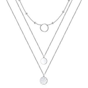 Sparkly Triple Layered Sterling Silver Necklace