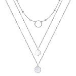 Sparkly Triple Layered Sterling Silver Necklace