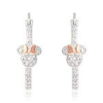 Disney Minnie Mouse Silver & Pink Hoop Earrings