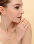 Elegant 1.25CT Silver Halo Bridal Ring Set