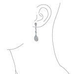 Vintage Teardrop Chandelier Clip-On Earrings in Silver