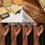 Sterling Silver Dangle Earrings Set for Women