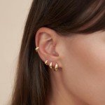 Gold Hoop Earrings Set: 4 Pairs for Women