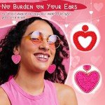 Valentine's Day Heart Hoop Beaded Drop Earrings