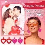 Valentine's Day Heart Hoop Beaded Drop Earrings