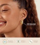 Gold Hoop Earrings Set for Women – 14K Plated