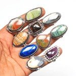 Chunky Silver Stackable Rings Set for Women