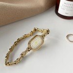 Fanmis Women's Vintage Gold Oval Bracelet Watch