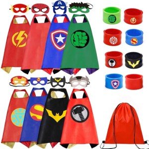 Kids Superhero Capes and Wristbands Costume Set