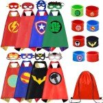 Kids Superhero Capes and Wristbands Costume Set