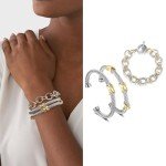 Trendy 3PCS Twisted Cable Bracelet Set for Women