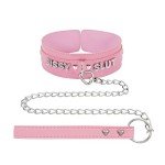 Pink Fluffy Punk Leather Choker Necklace for Women