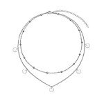 S925 Sterling Silver Double Layer Choker Necklace