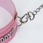 Pink Fluffy Punk Leather Choker Necklace for Women
