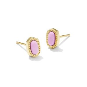 Kendra Scott Mini Ellie Gold-Plated Fuchsia Earrings