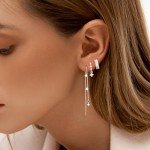 Sterling Silver Dangle Earrings Set for Women