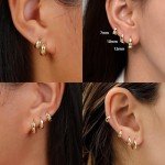 Gold Hoop Earrings Set: 4 Pairs for Women