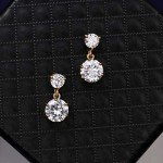 Gold Plated CZ Bridal Necklace and Earring Set