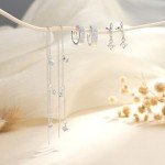 Sterling Silver Dangle Earrings Set for Women