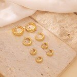 Gold Hoop Earrings Set: 4 Pairs for Women