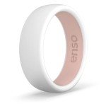 Dual Tone Silicone Wedding Ring - White/Pink Sand