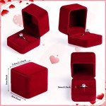 48 Velvet Ring Boxes for Jewelry Display - Wine Red