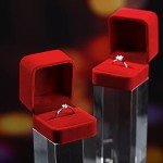 48 Velvet Ring Boxes for Jewelry Display - Wine Red