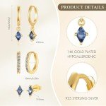 Dainty Gold Hoop Earrings Set for Women