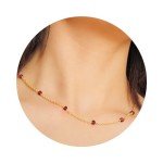 Dainty 18K Gold Plated Garnet Choker Necklace