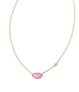 Kendra Scott Gold Lips Pendant Necklace - Hot Pink