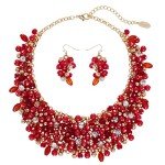 Chunky Crystal Collar Necklace and Earring Set
