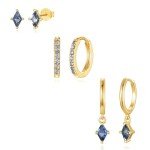 Dainty Gold Hoop Earrings Set for Women