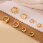 Gold Hoop Earrings Set: 4 Pairs for Women