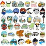 40 Pcs Funny Camping Enamel Pins Set