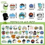 40 Pcs Funny Camping Enamel Pins Set