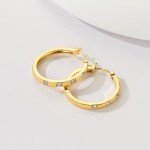 14K Gold Hoop Earrings with Cubic Zirconia
