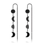 Sterling Silver Moon Phase Threader Earrings