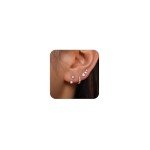 14K Gold Plated Hoop & Stud Earrings Set