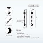 Sterling Silver Moon Phase Threader Earrings