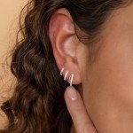 Sterling Silver Hoop Earrings Set for Women