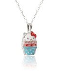 Hello Kitty Silver Cupcake Pendant Necklace for Women