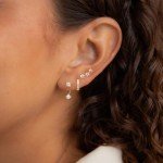 14K Gold Plated Hoop & Stud Earrings Set