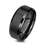 Personalized Black Tungsten Men's Engraved Wedding Band