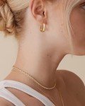 Thick Gold & Rhodium Plated Chunky Hoop Earrings