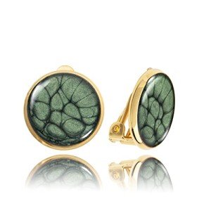 Comfortable Green Gold Clip-On Earrings for Women