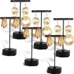6-Piece Metal Earring Display Stand Set